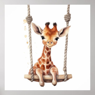 Baby djur Prints for Nursery, Safari poster