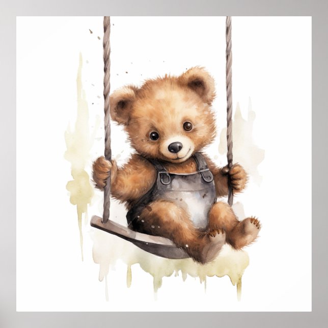 Baby djur Prints for Nursery, Safari poster (Framsidan)
