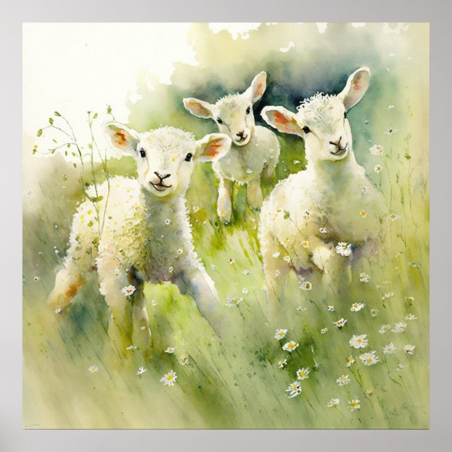 Baby djur Prints for Nursery, Safari poster (Framsidan)