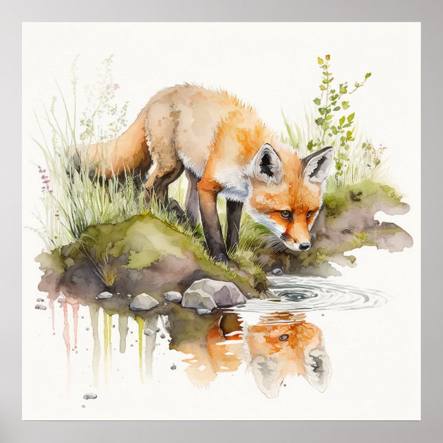 Baby djur Prints for Nursery, Safari poster (Framsidan)