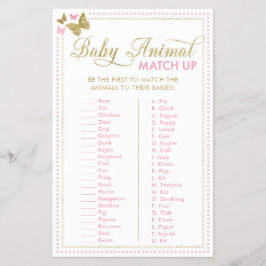 Baby Djur Quiz Baby Shower Spel Flygblad