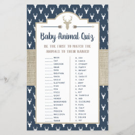 Baby djur Quiz, Woodland Hjort Flygblad