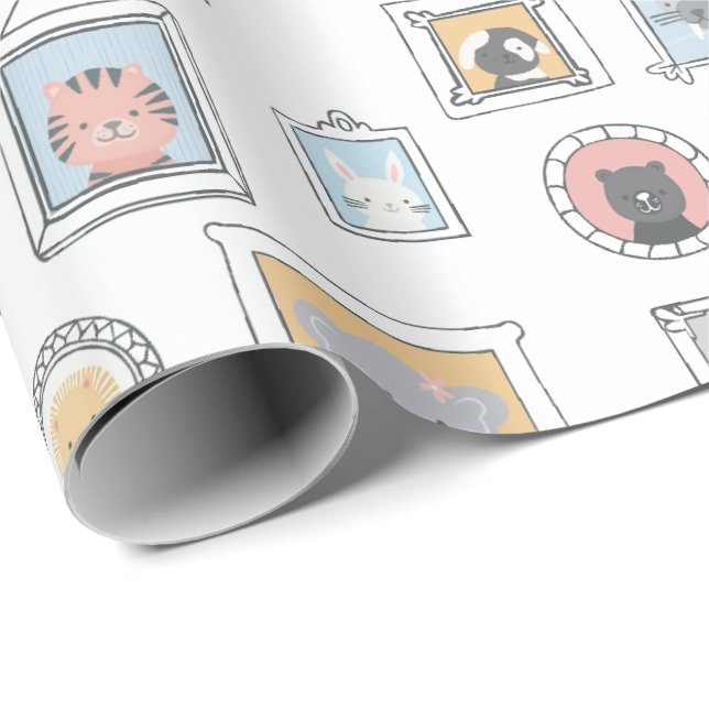 Baby djur ramar presentpapper (Rullad Hörn)