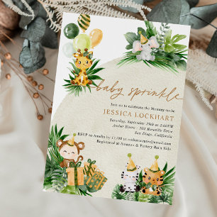 Baby djur Roligt Jungle Safari Party Baby Sprinkle Inbjudningar