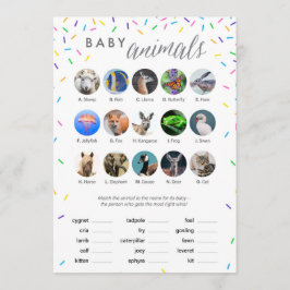 Baby djur Shower Game Card - Sprinkles Thmet Program