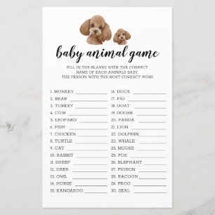 Baby djur spel Brun Toy Poodle Watercolor