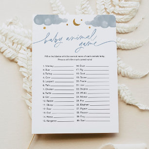 Baby djur-spel Twinkle Little Star Baby Shower Inbjudningar