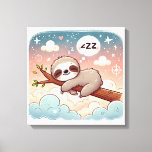 Baby djur - Svängning Sömnig Nursery Wall Art Canvastryck