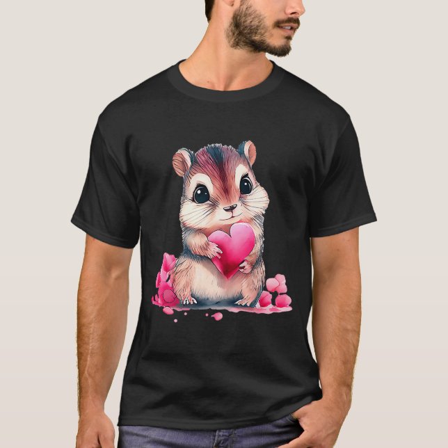 Baby djur Valentindagen Dag Djuren Cute Hamster T Shirt (Framsida)