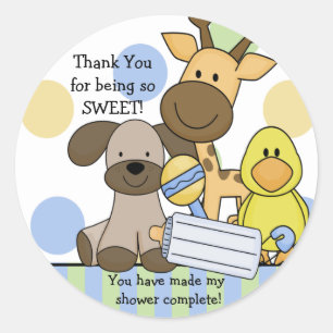 Baby djurbaby showerklistermärke runt klistermärke