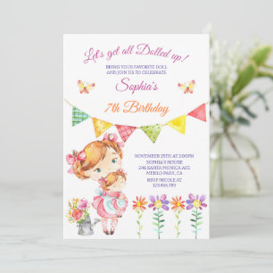 Baby Doll Party-födelsedag i alla åldrar Inbjudningar