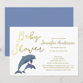 Baby Dolphin Boy eller Girl Baby Shower Inbjudningar