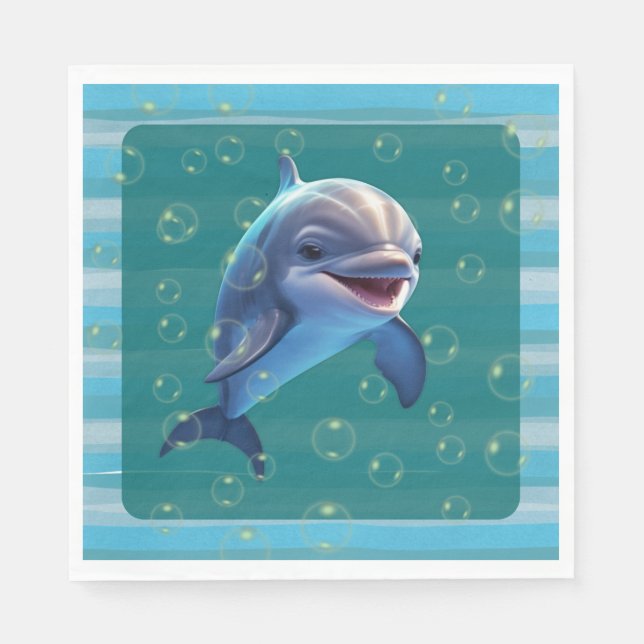 Baby Dolphin Paper Napkins Pappersservett (Framsidan)