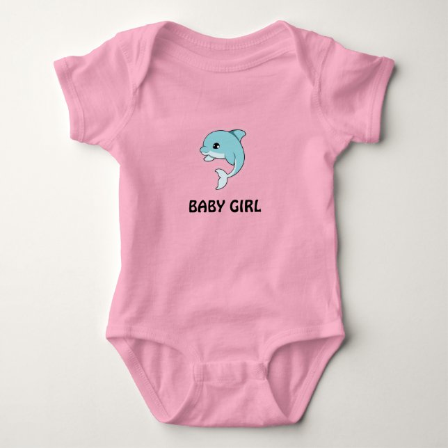 Baby Dolphin T-Shirt Baby Bodykostin (Framsida)