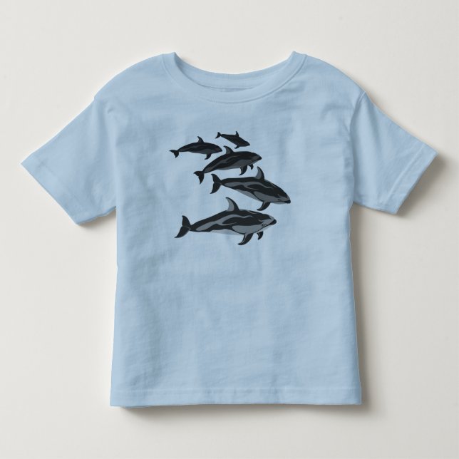 Baby Dolphin T-Shirt Cute Småbarn Dolphin Shirts (Framsida)