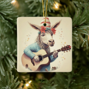 Baby Donkey Family Ornament, donkey Älskare Gifts Julgransprydnad Keramik