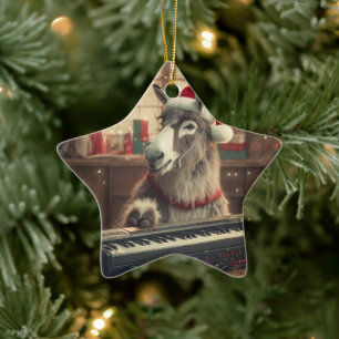 Baby Donkey Family Ornament, donkey Älskare Gifts Julgransprydnad Keramik