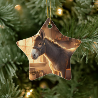 Baby Donkey Family Ornament, donkey Älskare Gifts Julgransprydnad Keramik