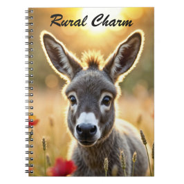 Baby donkey, fredliga rödpoppor fält anteckningsbok