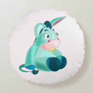 Baby Donkey Funny Round Pillow Rund Kudde