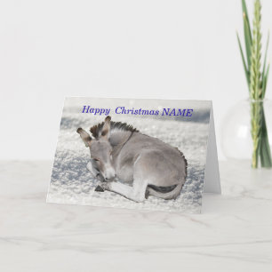 Baby Donkey i Snö jul Kort