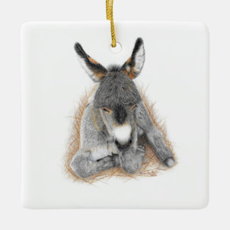 Baby Donkey Square Ornament