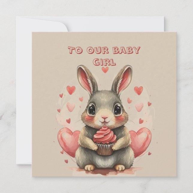 Baby Dotter Alla Hjärtans Dag  Kort (Framsida)