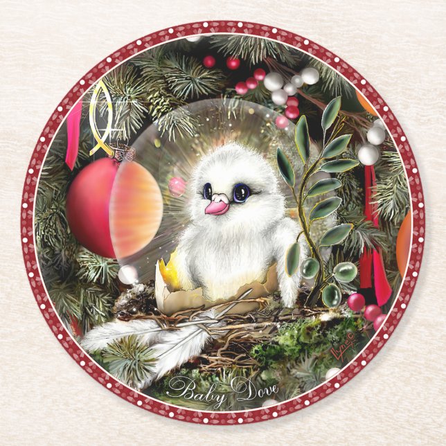 Baby Dove Underlägg Papper Rund (Framsidan)