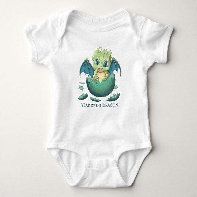 Baby Dragon 2024 Anime Kawai One-Biet Bodykostym T Shirt (Framsida)