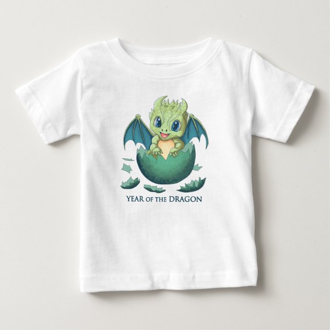 Baby Dragon, 2024 Year of the Dragon, Anime Kawaii T Shirt (Framsida)