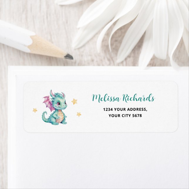 Baby Dragon Adress Returadress Etikett (Insitu)