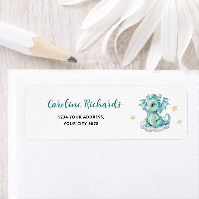 Baby Dragon Adress Returadress Etikett (Insitu)
