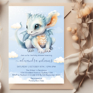 Baby Dragon Baby Shower Inbjudningar