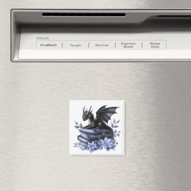 Baby Dragon Bok Sticker, Cute Vinyl Sticker Magnet (In Situ (Dishwasher))