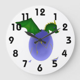 Baby Dragon Clock Stor Klocka