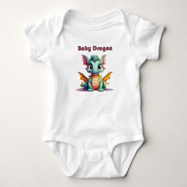 Baby Dragon – Cute Fantasy Character Design T Shirt (Framsida)