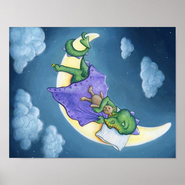 Baby Dragon Drömmer Poster (Framsidan)