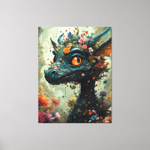 Baby Dragon Fantasy Canvastryck