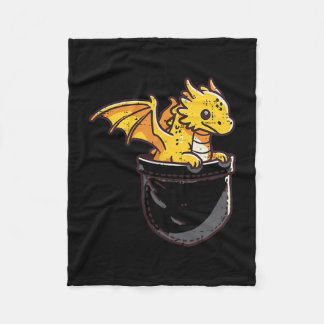 Baby Dragon-fick Pocket Söt Fantasy Mythiska Barn  Fleecefilt