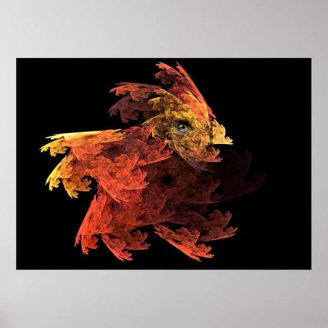 Baby Dragon Fractal Art Poster (Framsidan)