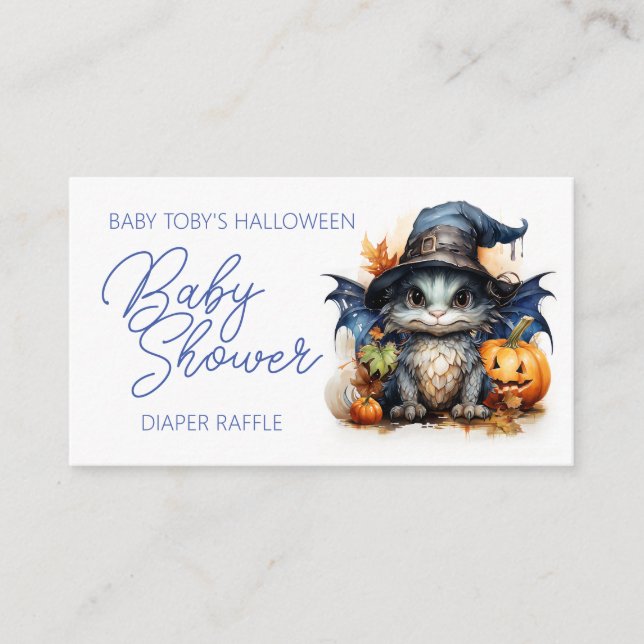 Baby Dragon Halloween Baby Shower Raffle Tilläggskort (Framsida)