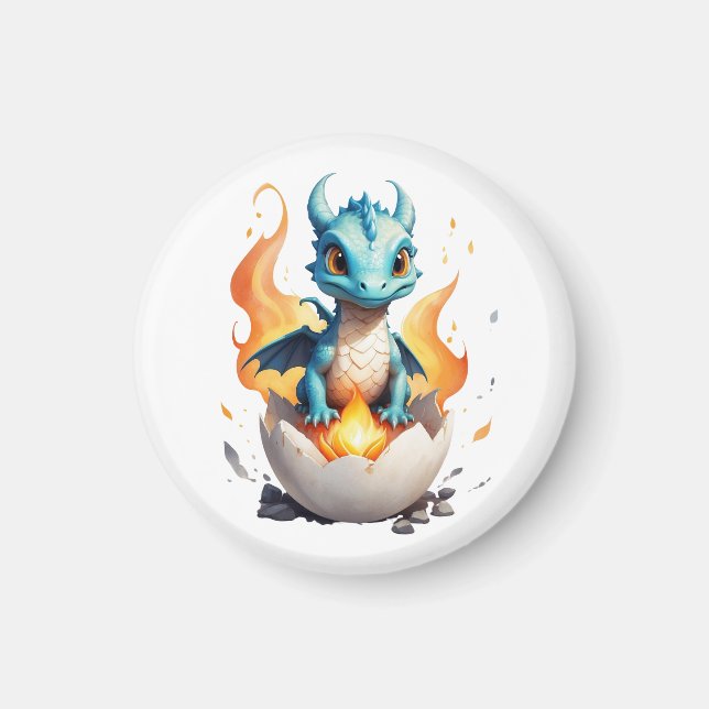 Baby Dragon Hatching Fantasy Magnet (Framsidan)