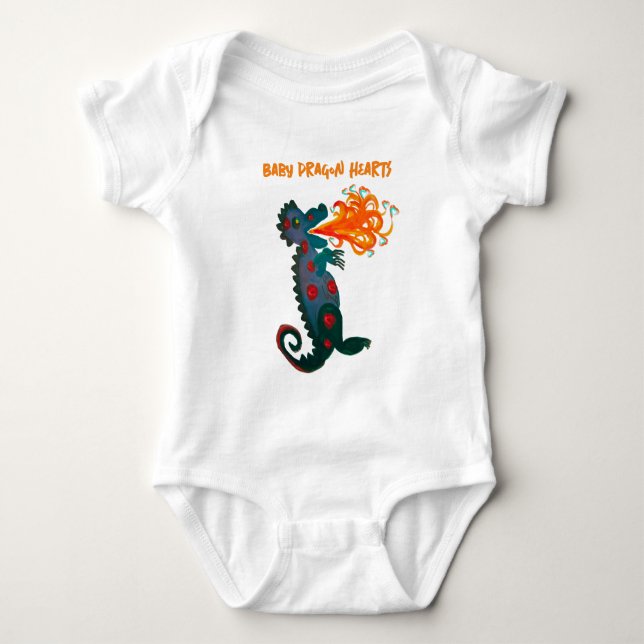 Baby Dragon Heart BodyKodräkt T Shirt (Framsida)