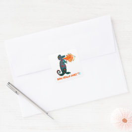 Baby Dragon Heart Sticker Fyrkantigt Klistermärke