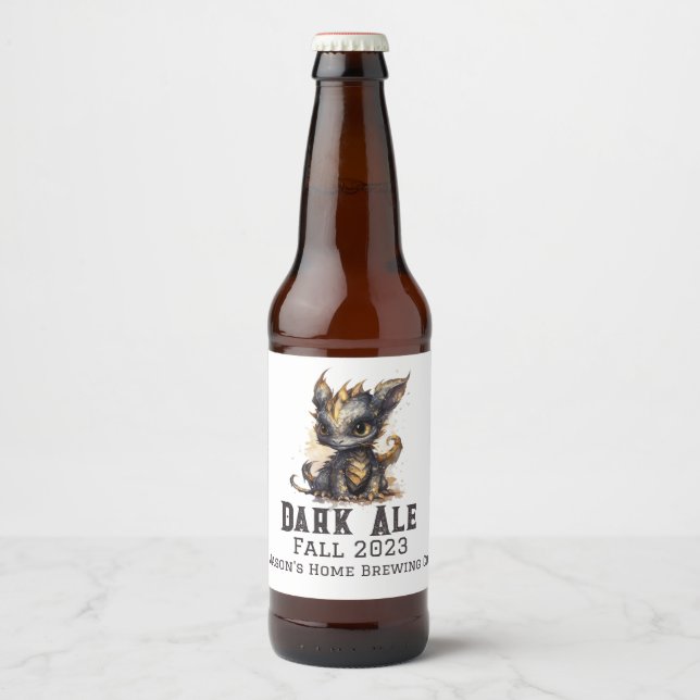 Baby Dragon Home Brew Beer Ölflaska Etikett (Framsida)