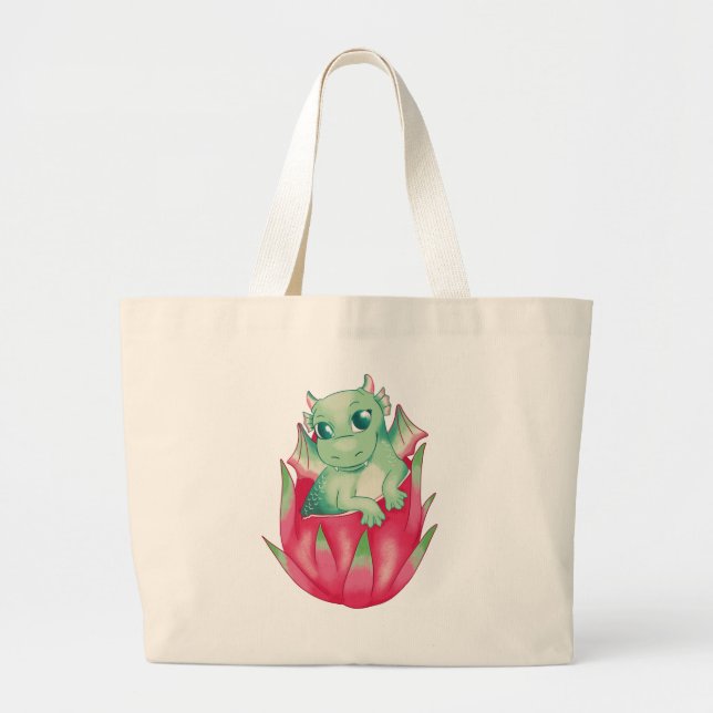 Baby Dragon i en Dragon Fruit Jumbo Tygkasse (Framsidan)