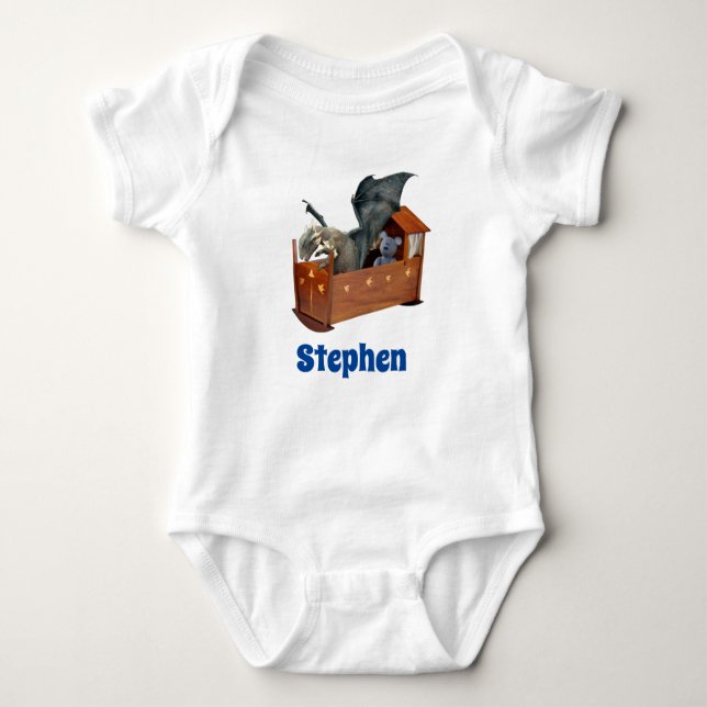 Baby Dragon i Personligen Cradle Crib T Shirt (Framsida)