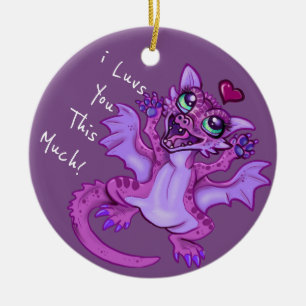 Baby Dragon Kärlek Julgransprydnad Keramik