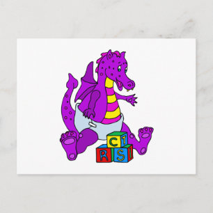 Baby Dragon med block Vykort