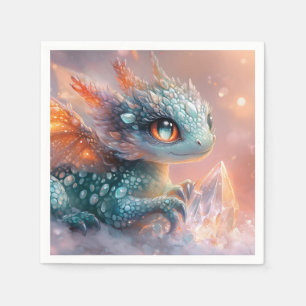 Baby Dragon med Crystal Gem: Fantasy Art Pappersservett
